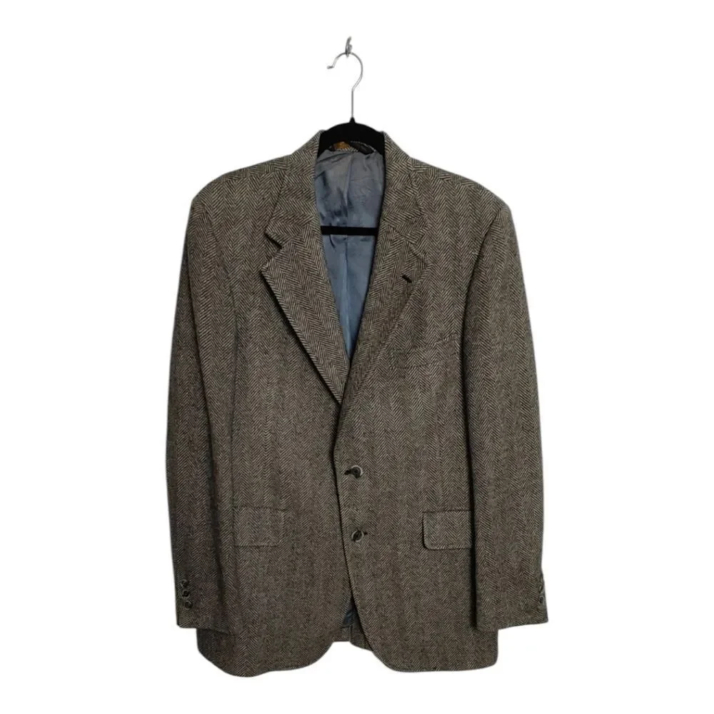Hart Schaffner Marx Vintage Union Made 100% Wool Professor Tweed Blazer Size 42R